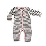 Hudson Baby Ruffle Union Suit - Pink and Black Stripe
