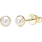 DENGGUANG Pearl Earrings for Women 18K Gold Plated Handpicked AAAA Freshwater Cultured Pearls Stud Hypoallergenic Wedding Earrings Jewelry Gift for Her