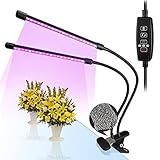 Dual Head LED Grow Lights by TMB Innovations | LED Dimmable Gooseneck Dual Head – for Indoor Plants with Red/Blue Spectrum, Adjustable Gooseneck, 3/9/12H Timer, 8 Dimming Levels [2018 UPGRADE + EBOOK]