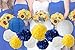 Furuix White Blue Yellow 2025 Graduation Party Decorations Paper Lanterns for Navy Blue Party Wedding, Bridal Shower, Baby Shower Decorations/Class of 2025 Decorations (Navy White Yellow)