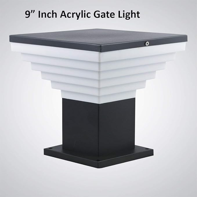 Lite&Lights B22 Glass Decorative Outdoor Gate Garden Wall Pillers Lights (Black)