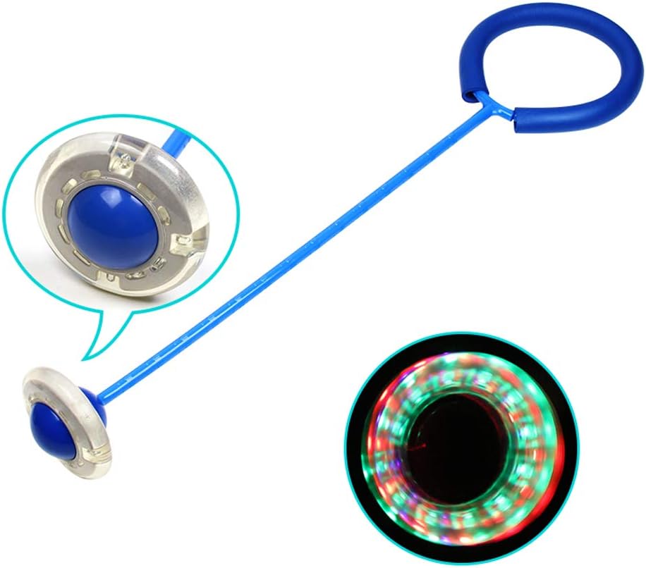 Weikeya Flashing Jumping Ring, Sports Swing Ball Ankle Skip Ball Jump Ropes Sports Dancing Ball Toy Ball Foot Ball Sport Exercise Fitness Equipment Gift for Children Kids Adult