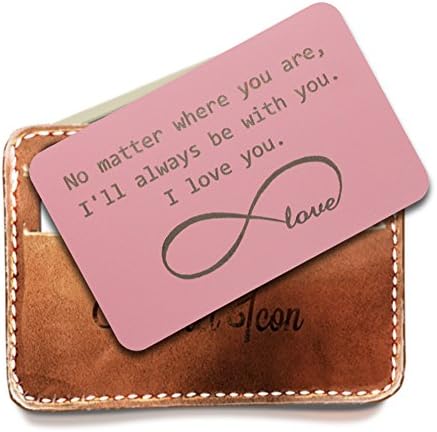 Personalized Metal Wallet Love Note Card, Husband Gift, Anniversary Gift for men