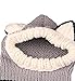 Winter Kids Warm Fox Animal Hats Knitted Coif Hood Scarf Beanies for Autumn Winter Grey