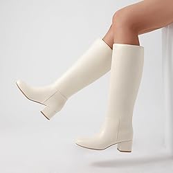Athlefit Knee High Boots for Women Chunky Block