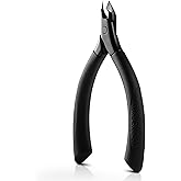 BEZOX Cuticle Trimmer for Salon-Worthy Nails - Professional Half Jaw (5 mm) Cuticle Clippers with Anti-slip Silicon Handle, Precision Cuticle Cutters Premium Manicure Tool - Dark