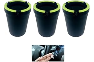 TSY TOOL (3 Pack Jumbo) Glow in the Dark Butt Bucket Ashtray Cigarette Cup Car Ash Holder Portable Truck Home Office Black