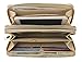 PROYA Women's Double Zip Around PVC Leather Wristlet Clutch Organizer Wallet, BLACK