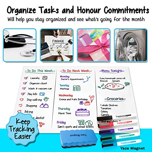 6 Magnetic+Whiteboard+Refrigerator+Organizaton+Resistant