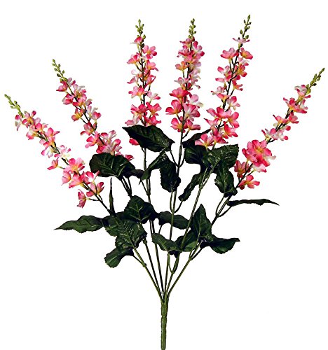 Pink Poly Silk Salvia Floral Bush | For Indoor Decor