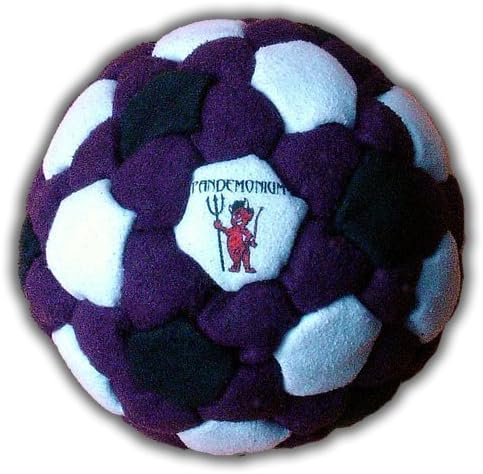 Black Lotus Footbag 92 Panels Hacky Sack Bag Pellets & Iron Weighted at 2.1 Onces