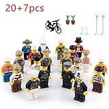 Minifigures Set of 20+7 Include Lego-Compatible Building Bricks Community Mini People and Accessories