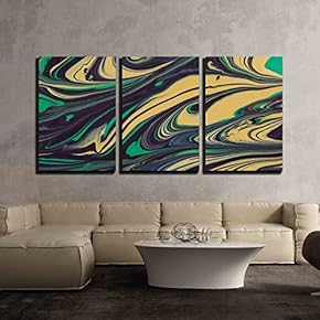 3 Piece Canvas Wall Art - Close Up Oil Paint - Modern Home Art Stretched and Framed Ready to Hang - 16"x24"x3 Panels