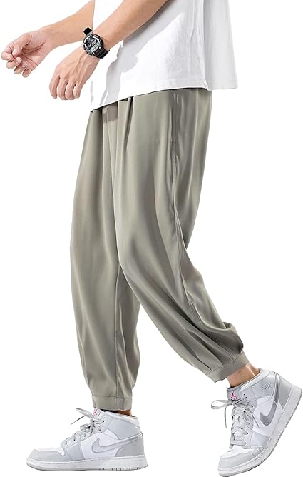 Amazon Amazon限定ブランド Honour Fashion 接触冷感 サルエルパンツ メンズ テーパード パンツ 大きいサイズ ワイド ゆったり 袴パンツ 夏 M 5xl ロングパンツ 通販