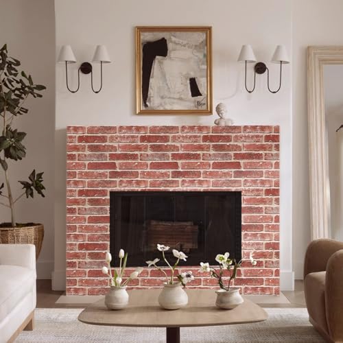 3D Self-Adhesive Brick Wall Panels, 10 Pieces, 30 x 40 cm, Self-Adhesive PVC 3D Decorative Brick Wall Panel for Living Room, Office, Kitchen, Waterproof