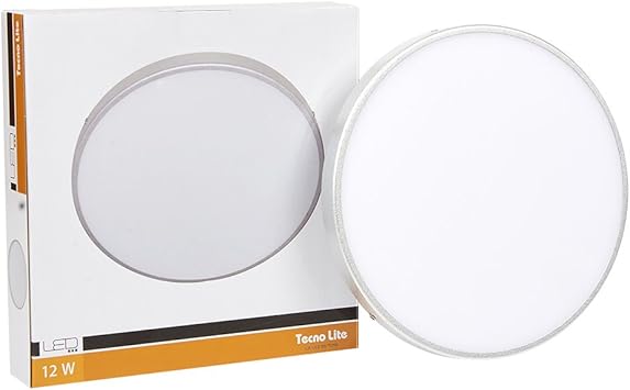 lampara led de sobreponer interior color blanco calido tecnolite ptlled 01rd 12w 30
