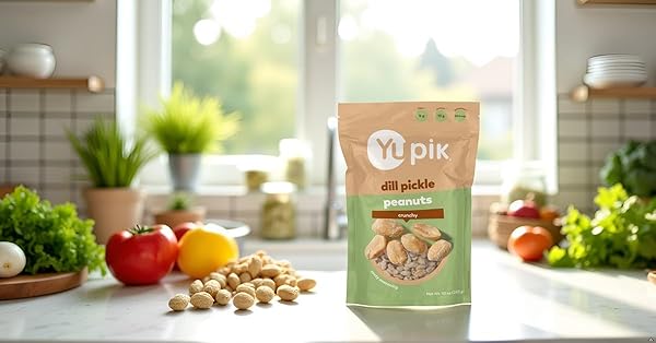 YUPIK DILL PICKLE PEANUTS, 10 OZ, CRUNCHY SAVORY SNACK, MADE WITH NATURAL INGREDIENTS, SEASONED PEANUTS WITH DILL PICKLE, PERFECT FOR PARTY & GAME NIGHT, PROTEIN SNACKS, SOURCE OF FIBER