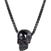 U7 Men Pendant Necklaces, Stainless Steel Necklace for Men, Cool Guitar Pick Skull/Alligator Dinosaur Skeleton Tyrannosaurus Rex/Gothic Skull/Octopus/Evil Demon Hannya Mask Pendant with Chain