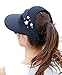 HINDAWI Sun Hats for Women Sun Hat Wide Brim UV Protection Summer Beach Foldable Visor Black