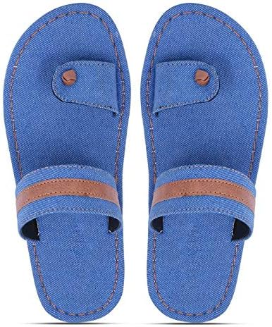 Urban Whiz by EMOSIS 0383U Men's Latest Tan Brown Black Blue Color Outdoor Formal Office Casual Ethnic Daily Use Synthetic Leather Traditional Denim Slide Slipper Cum Sandal