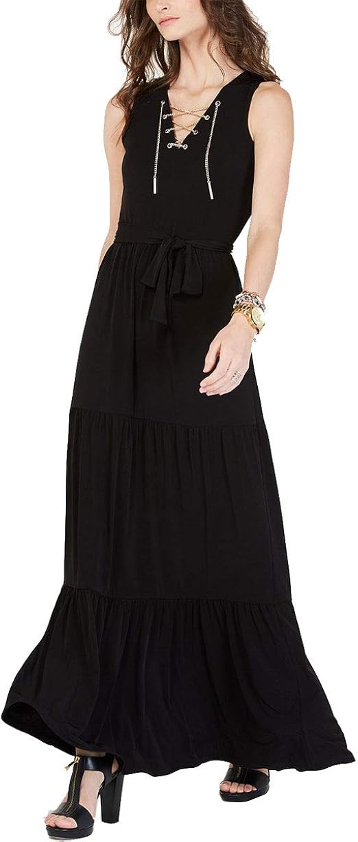 michael kors long black dress