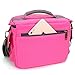 Evecase DSLR/SLR Camera Water Resistant Canvas Case Bag with Shoulder Strap for SLR/DSLR, Compact System, Hybrid, and High Zoom Camera and Other Accessories - Hot Pink/Medium
