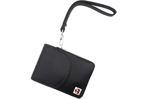 MOTHERIC Miyoo Mini Plus v2 v3 v4 Real Genuine Leather Case - Uno Bridge Poker Playing Card Single Deck Holder (for Miyoo Mini Black Black)