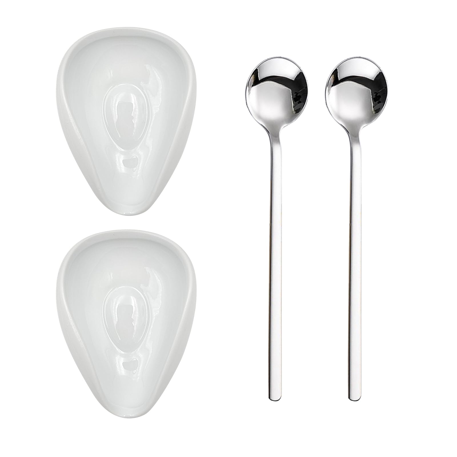 Photo 1 of *USED*
KWAGOCAR 4 Pcs Coffee Spoon Rest and Spoon Ceramic Coffee Spoon Rest Mini Coffee Spoon Holder Small Teaspoon Holder Coffee Bar Coffee Stirrers Holder for Kitchen Counter Coffee Station Bar Lovers