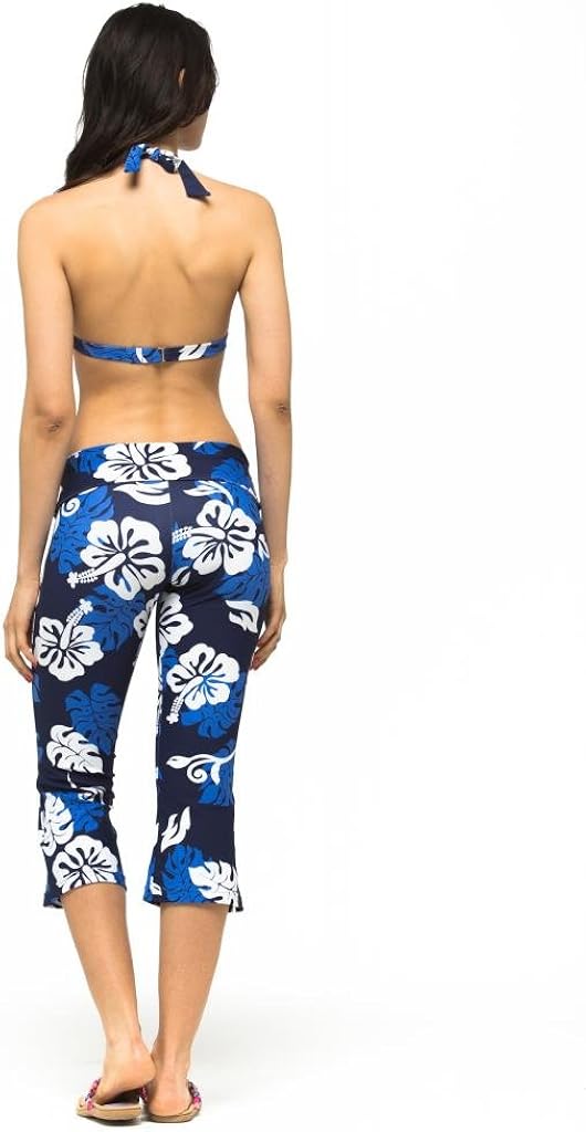 Private Island Women UPF 50+ Beach Capri Bootcut Pants Swimsuit Bathing Swim Rash Guard Bottom: Clothing
