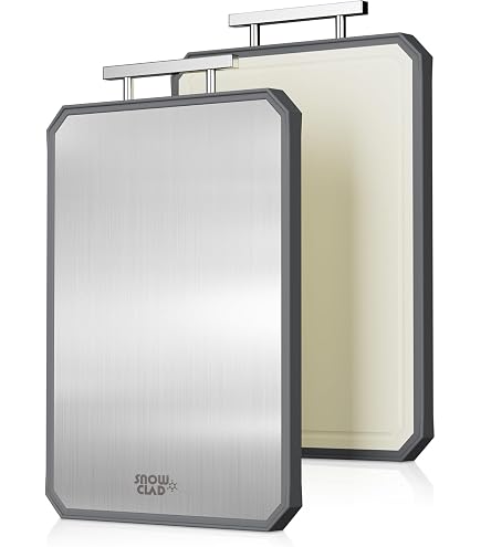 Planche à Découper Double Face Acier Inoxydable 304 Et PP Paille De Blé - 40x28 Cm, Gouttière, Antidérapante