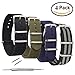 OWNITOW 4 Pack Nylon Watch Bands, Canvas Fabric Ballistic Nylon Watch Straps - Widths 16mm 18mm 20mm or 22mm 24mm