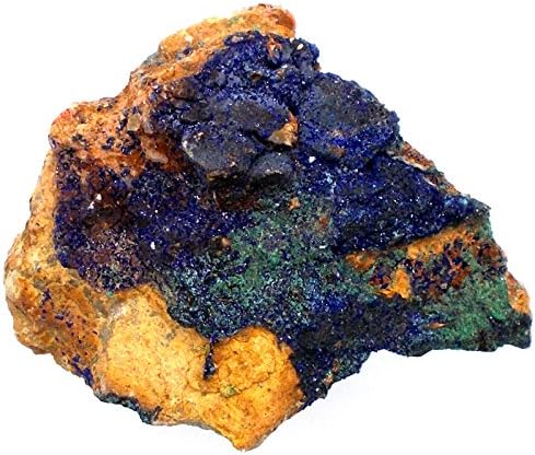 Past Impressions Crystals Azurite and Malachite crystals on Rock Matrix from Morocco 185 grams minerals stones