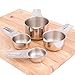 SilverOnyx Measuring Cups Stainless Steel - Premium Heavy Duty - Stackable, 4 Piece Measuring Spoons, Perfect for Cooking, in 1, 1/2, 1/4, 1/8 cup to ml - Set of 4