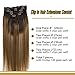 Googoo Remy Hair Extensions Clip in Human Hair Extensions Ombre Dark Brown #2 Fading to Color #6 Light Brown #18 Ash Blonde Natural Clip in Extensions Balayage Hair Extensions 7pcs 120g 16inch