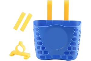 JIANWEI Kids Bike Basket, Strong Load Bicycle Handlebar Kids Bicycle Front Basket, Bike Accessories for Boys Girls Kids, Front Toddler Tiny Tricycle Baskets for Outdoor Cycling(Dark Blue)