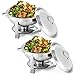 Giantex 2 Packs Chafing Dish 5 Quart Stainless Steel Chafer for Home Commercial Kitchen Party Catering Buffet Warmer Set w/Round Full Size Pan, Fuel Holder