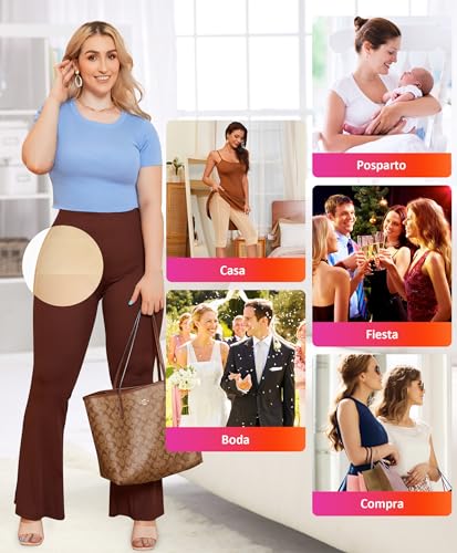 Eleady Pantalones Moldeadores de Cuerpo para Mujer Control de Abdomen Levantamiento de Glúteos Fajas Entrecruzadas Fajas de Cintura Alta Panties Adelgazantes de Muslos