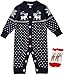 ZOEREA Unisex Newborn Baby Overall Long Sleeve Christmas Sweaters Coat Deer (Label 60/Age 1-4 Months, Navy)