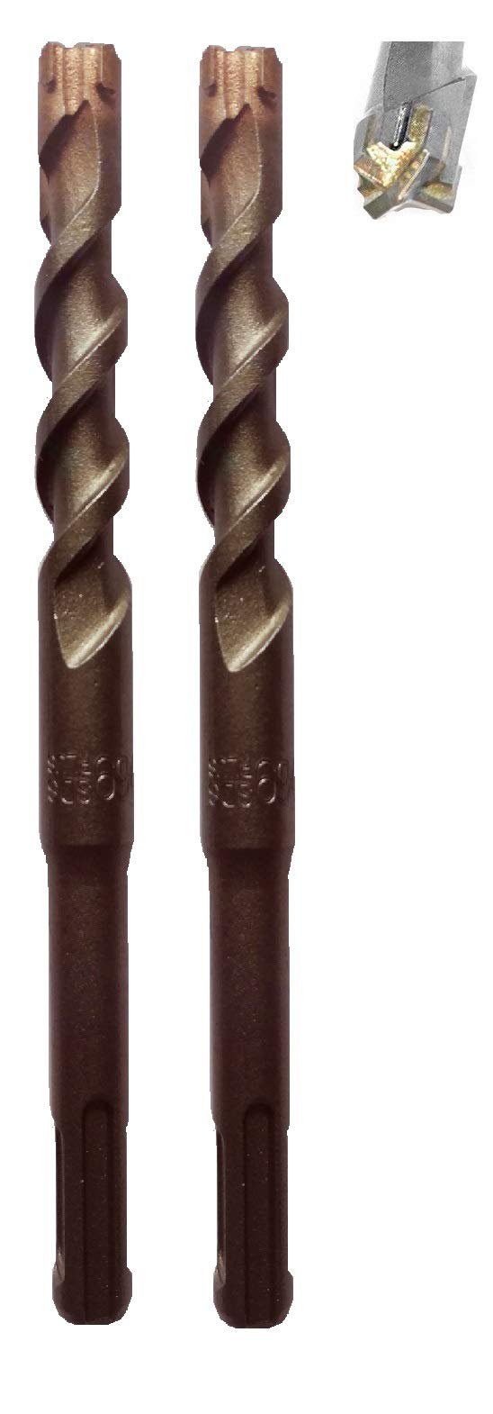 jw-Germany 2 Piece HM - SDS Plus High-Quality Hammer Drill Bit Concrete Drill Z = 4 with Centring Point (SDS-PLUS 12 x 160 mm)
