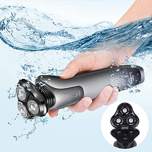 Electric Razor for Men Beard Trimmer 4in1 3D Floating Rotary Shaver Nose & Ear Trimmer Hair Clippers Cordless Facial Cleaning Brush Waterproof USB Charging