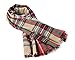 Women's Tassels Soft Plaid Tartan Scarf Winter Large Blanket Wrap Shawl Brown