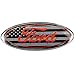 Cardiytools Front Tailgate Emblem,3D Oval 7 Inch Adhesive Black Decal Badge Nameplate for Ford Escape Excursion Expedition Freestyle F-150 F-250 F350 (American Flag B)