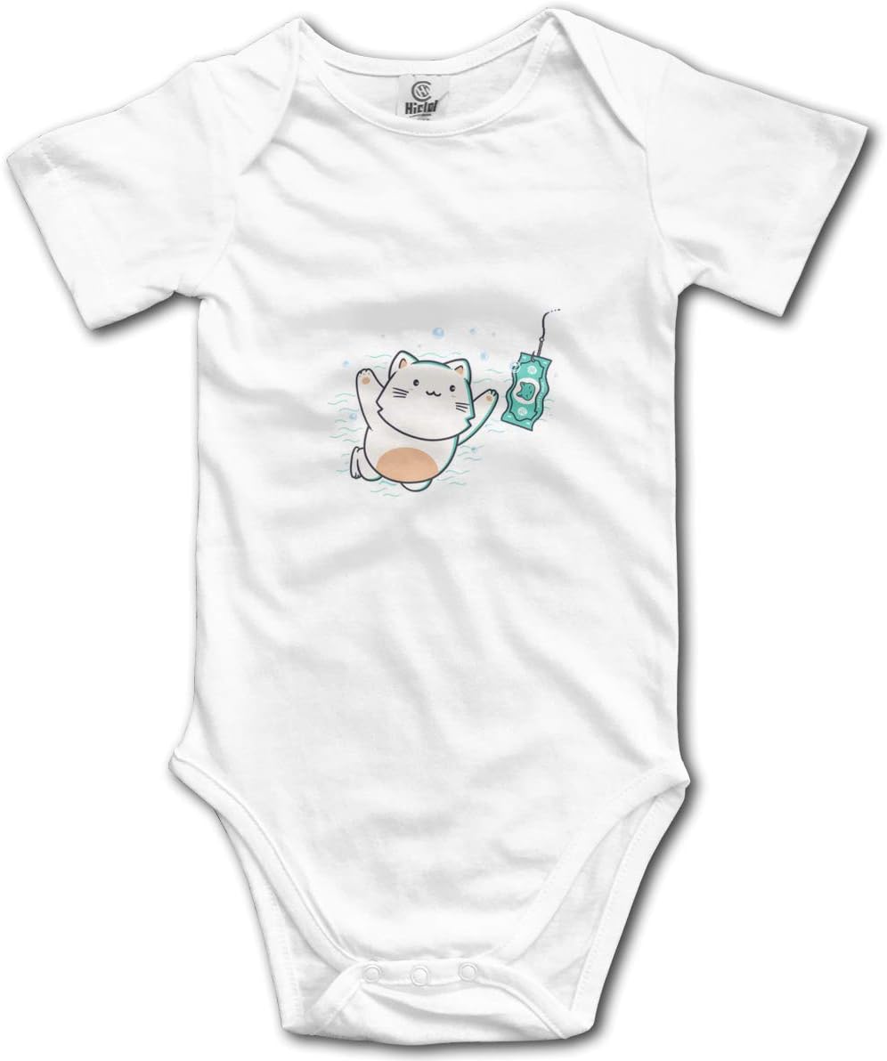 Nevermind Cat Baby Romper 0-18 Months Newborn Baby Girls Boys Layette Rompers Black