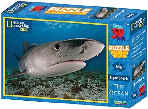 HTS National Geographic The Oceantiger Shark 3D Puzzle (100-Piece, Multicolour)