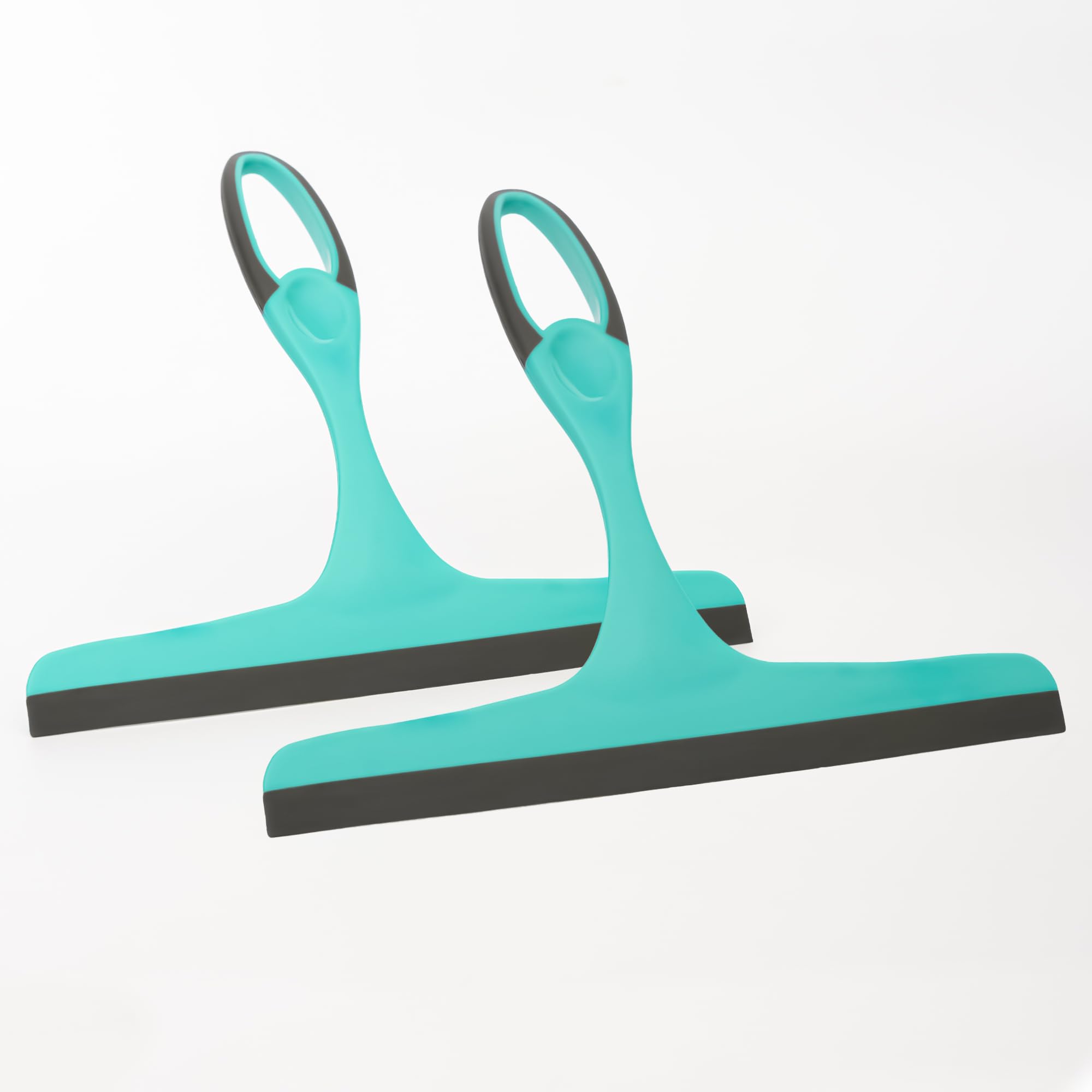 Squeegee Window Cleaner | Handheld Shower Squeegee Wiper | Turquoise/Grey Window Scraper Cleaner for Car & Kitchen (Blue, Pack of 2)
