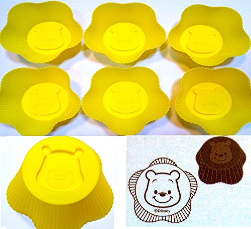 Set of 6 Winnie The Pooh Silicone Mold Muffin Baking Cup Cupcake Liner