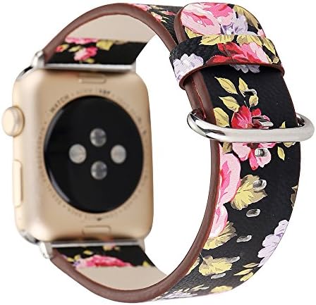 Tearoke for Apple Watch Band, Premium Leather Replacement Strap for Apple Smart Watch 38/42mm (Blue)