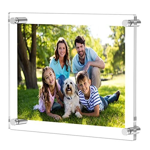 NIUBEE 8.5x11 Clear Acrylic Wall Mount Floating Picture Frame A4 Letter ...