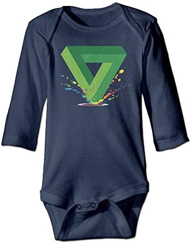 JJVAT Penrose Triangle Long Sleeve Play Suit For 6-24 Months Boys &amp; Girls Size 12 Months Navy