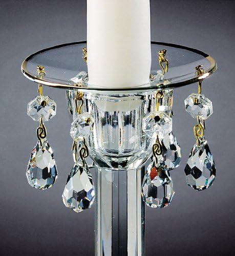 Bobeche Silver Rim with Six Crystals Lm-01201+6b202 SET OF 2